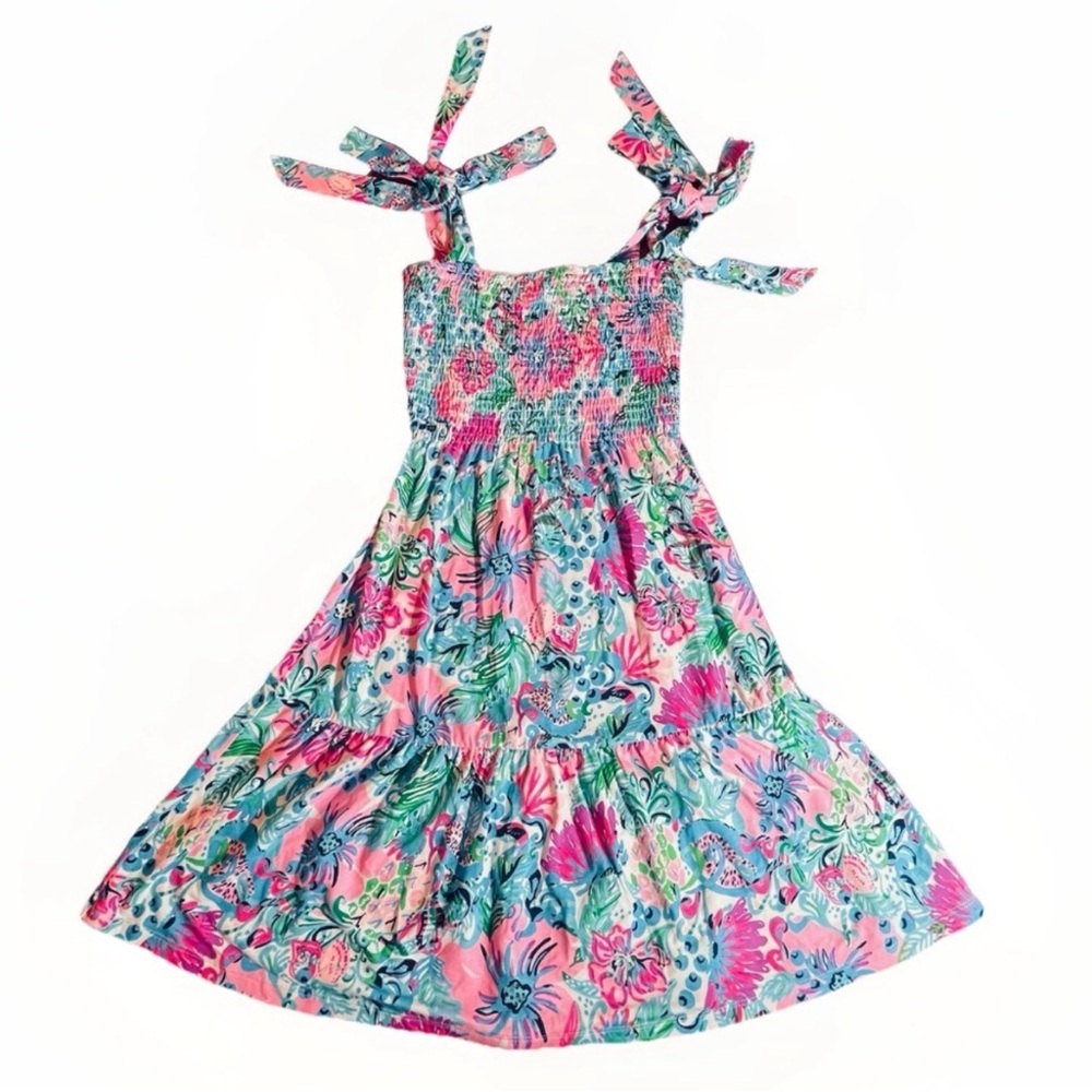 Lilly Pulitzer Kailua Mandevilla Baby  Paradise Petals Smocked Dress Size XL Nwt - Picture 4 of 9
